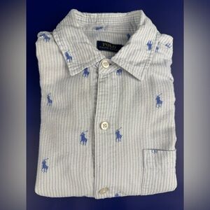 Polo Ralph Lauren Flannel Shirt 100% Cotton Men’s Xs Logo Horse Pattern Euc